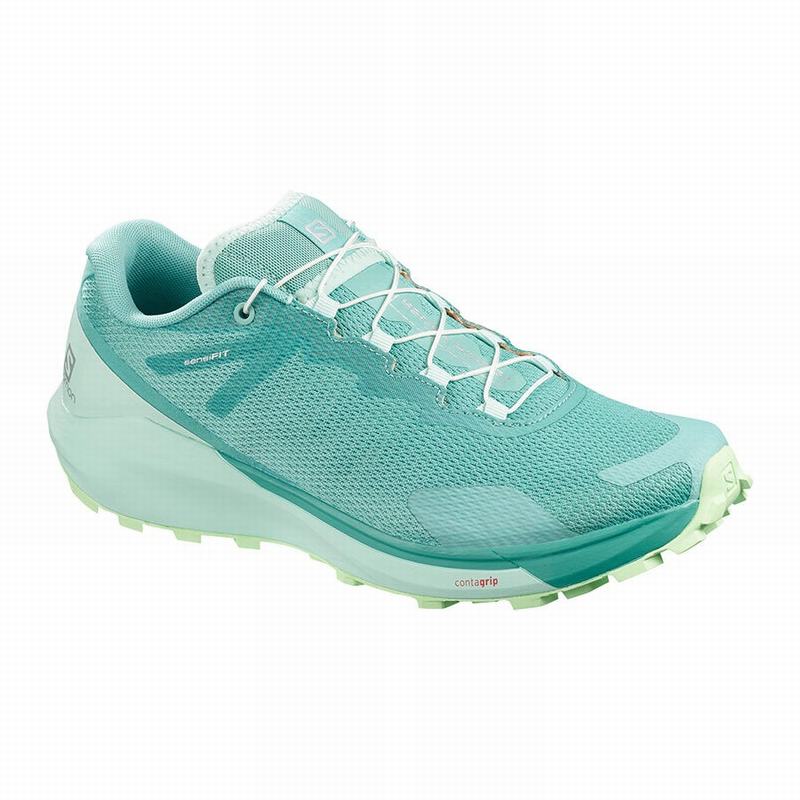 Salomon Israel SENSE RIDE 3 W - Womens Running Shoes - Turquoise/Green (RMYT-74209)